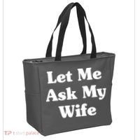 Funny Let Me Ask My Wife Tote Bag thumb 2