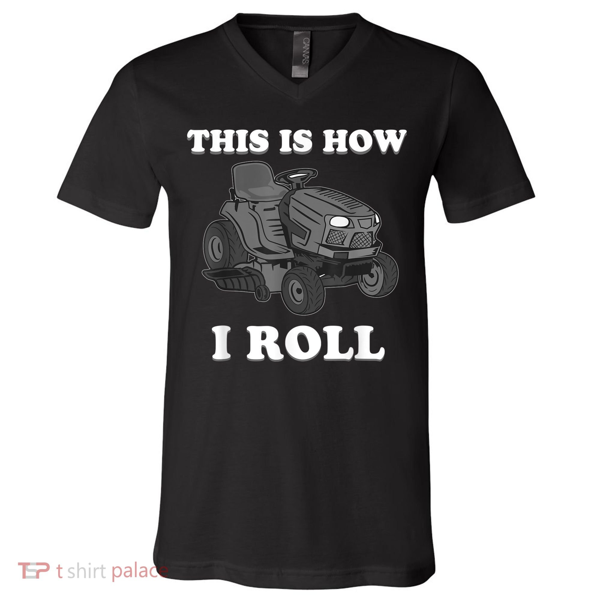 Funny Lawn Mower Mowing Riding Rider Toddler Kids Boys V-Neck T-Shirt