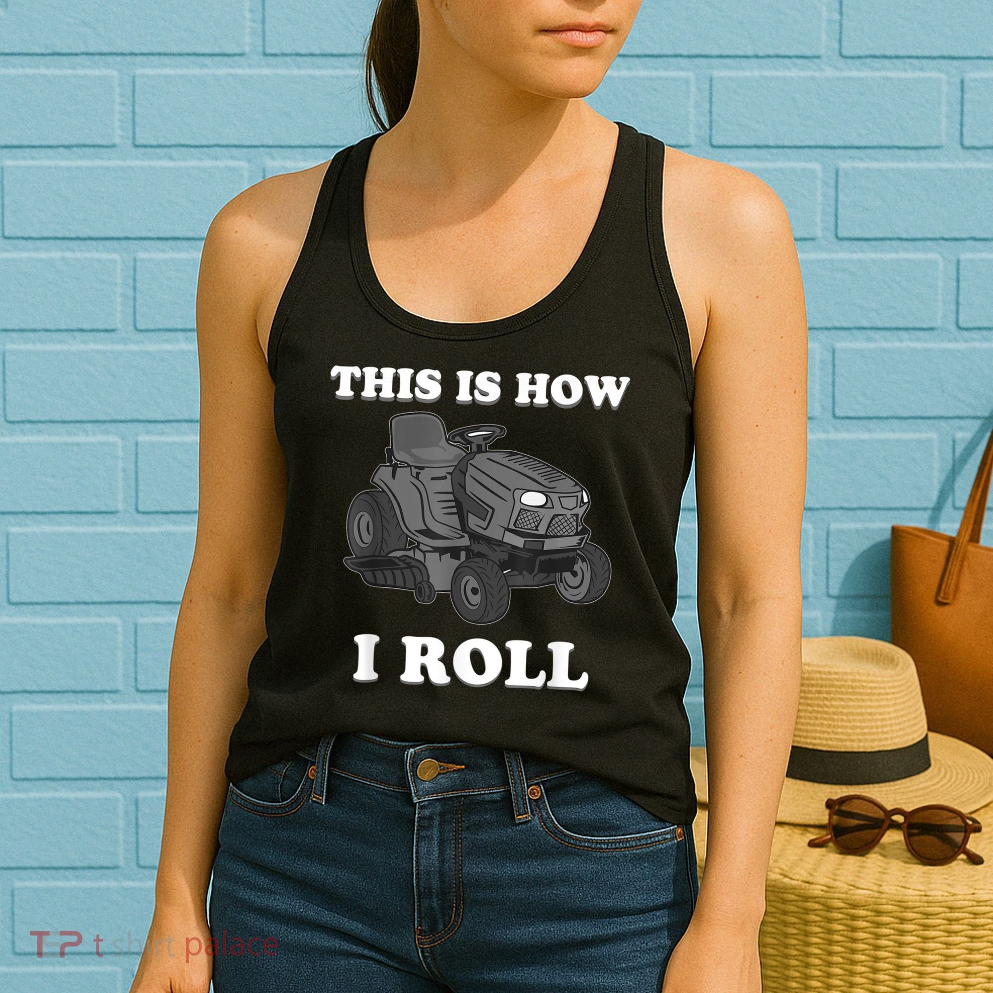 Funny Lawn Mower Mowing Riding Rider Toddler Kids Boys Women's Tank Top