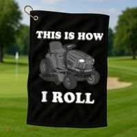 Funny Lawn Mower Mowing Riding Rider Toddler Kids Boys Golf Towel thumb 1