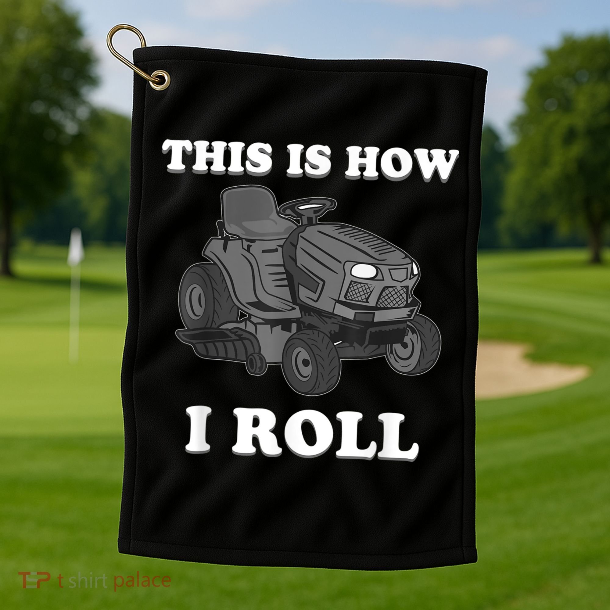 Funny Lawn Mower Mowing Riding Rider Toddler Kids Boys Golf Towel