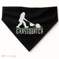 Funny Lawn Mowing Sasquatch Grassquatch Bigfoot Lawn Mower USA-Made Doggie Bandana thumb 0