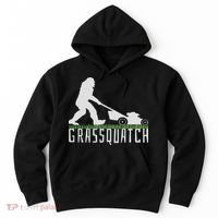Funny Lawn Mowing Sasquatch Grassquatch Bigfoot Lawn Mower Hoodie thumb 0