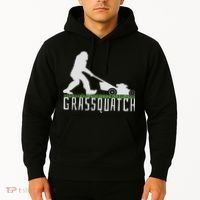 Funny Lawn Mowing Sasquatch Grassquatch Bigfoot Lawn Mower Hoodie thumb 2