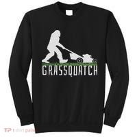 Funny Lawn Mowing Sasquatch Grassquatch Bigfoot Lawn Mower Sweatshirt thumb 0