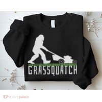 Funny Lawn Mowing Sasquatch Grassquatch Bigfoot Lawn Mower Sweatshirt thumb 2