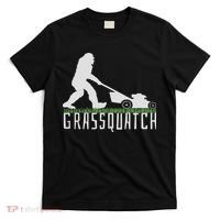Funny Lawn Mowing Sasquatch Grassquatch Bigfoot Lawn Mower T-Shirt thumb 0