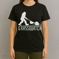 Funny Lawn Mowing Sasquatch Grassquatch Bigfoot Lawn Mower T-Shirt thumb 4