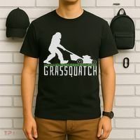 Funny Lawn Mowing Sasquatch Grassquatch Bigfoot Lawn Mower T-Shirt thumb 6