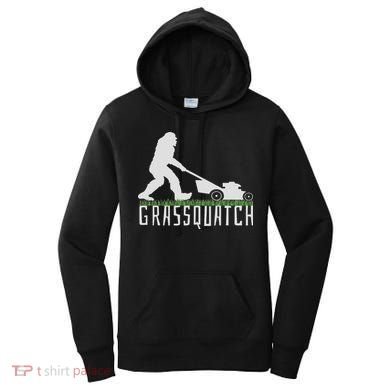 Funny Lawn Mowing Sasquatch Grassquatch Bigfoot Lawn Mower Women's Hoodie