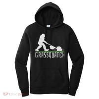 Funny Lawn Mowing Sasquatch Grassquatch Bigfoot Lawn Mower Women's Hoodie thumb 0