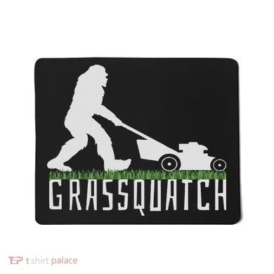 Funny Lawn Mowing Sasquatch Grassquatch Bigfoot Lawn Mower Mousepad