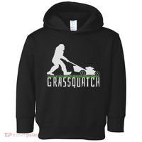 Funny Lawn Mowing Sasquatch Grassquatch Bigfoot Lawn Mower Toddler Hoodie thumb 0