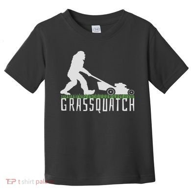 Funny Lawn Mowing Sasquatch Grassquatch Bigfoot Lawn Mower Toddler T-Shirt