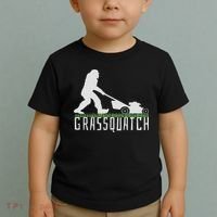 Funny Lawn Mowing Sasquatch Grassquatch Bigfoot Lawn Mower Toddler T-Shirt thumb 2