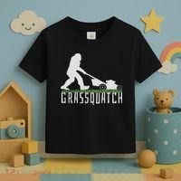 Funny Lawn Mowing Sasquatch Grassquatch Bigfoot Lawn Mower Toddler T-Shirt thumb 3