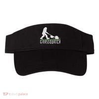 Funny Lawn Mowing Sasquatch Grassquatch Bigfoot Lawn Mower Visor thumb 0
