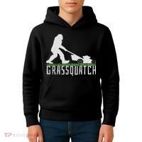 Funny Lawn Mowing Sasquatch Grassquatch Bigfoot Lawn Mower Kids Hoodie thumb 4