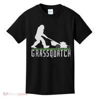 Funny Lawn Mowing Sasquatch Grassquatch Bigfoot Lawn Mower Kids T-Shirt thumb 0