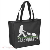 Funny Lawn Mowing Sasquatch Grassquatch Bigfoot Lawn Mower Tote Bag thumb 2
