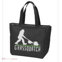 Funny Lawn Mowing Sasquatch Grassquatch Bigfoot Lawn Mower Tote Bag thumb 3