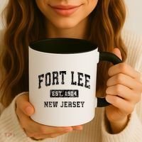 Fort Lee Nj & Retro Fort Lee Est. 1904 New Jersey Coffee Mug thumb 3