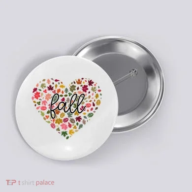Fall Lover Nature Heart Button