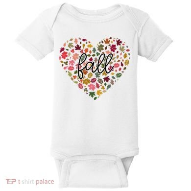 Fall Lover Nature Heart Baby Bodysuit