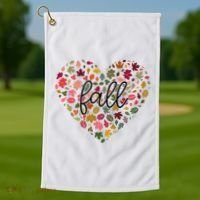 Fall Lover Nature Heart Golf Towel thumb 1