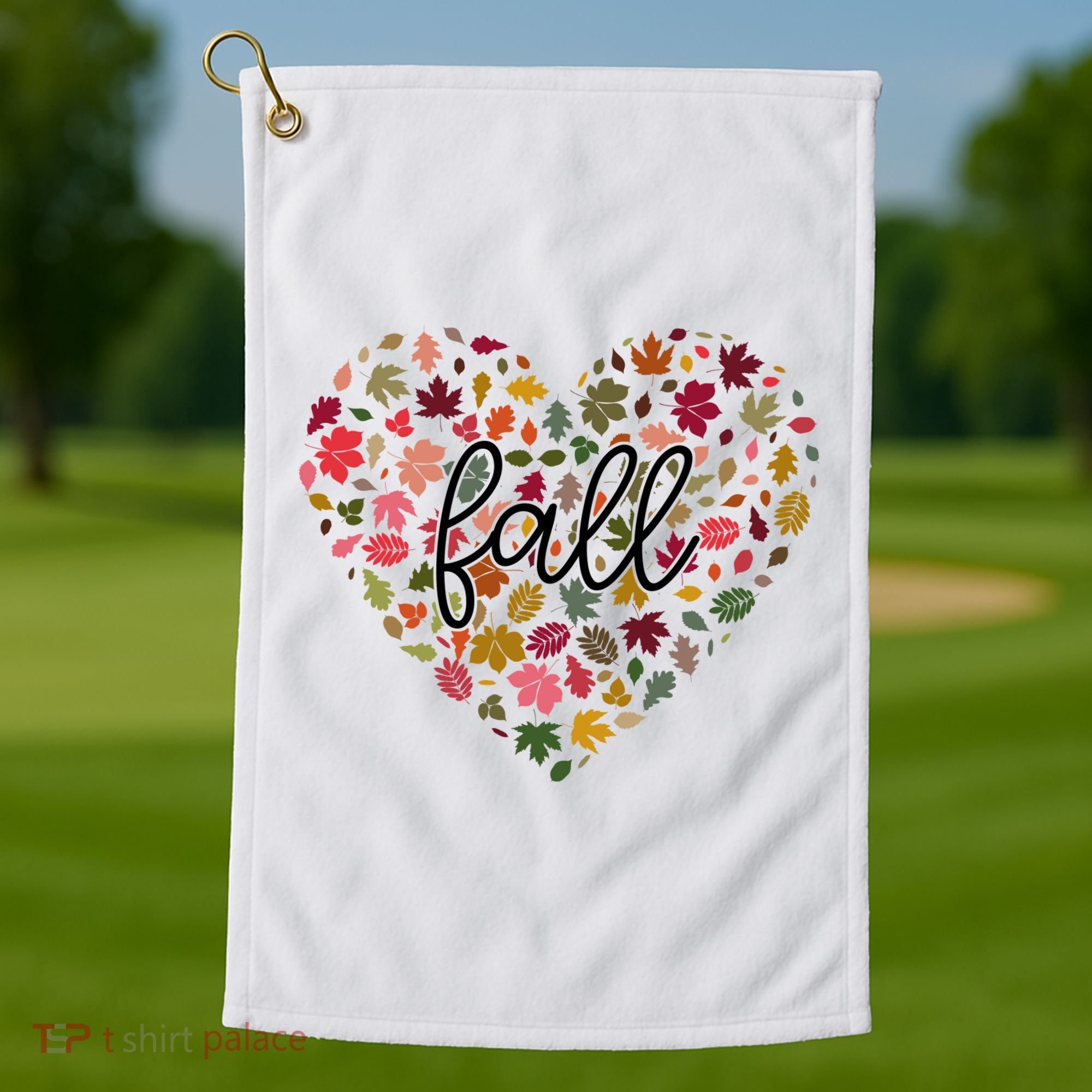 Fall Lover Nature Heart Golf Towel