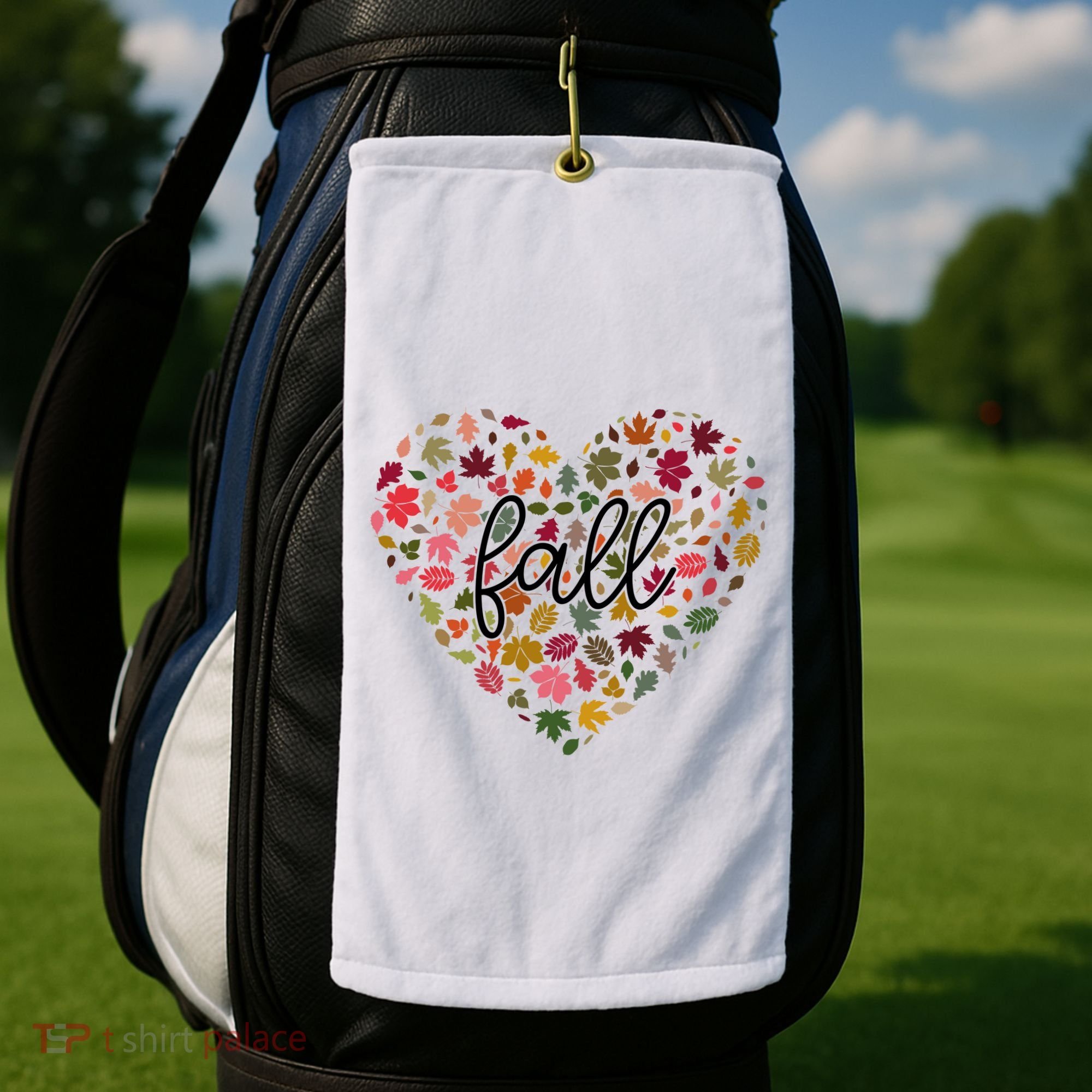 Fall Lover Nature Heart Golf Towel