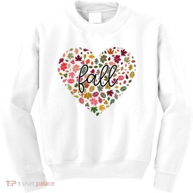 Fall Lover Nature Heart Kids Sweatshirt