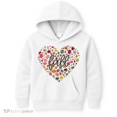 Fall Lover Nature Heart Kids Hoodie