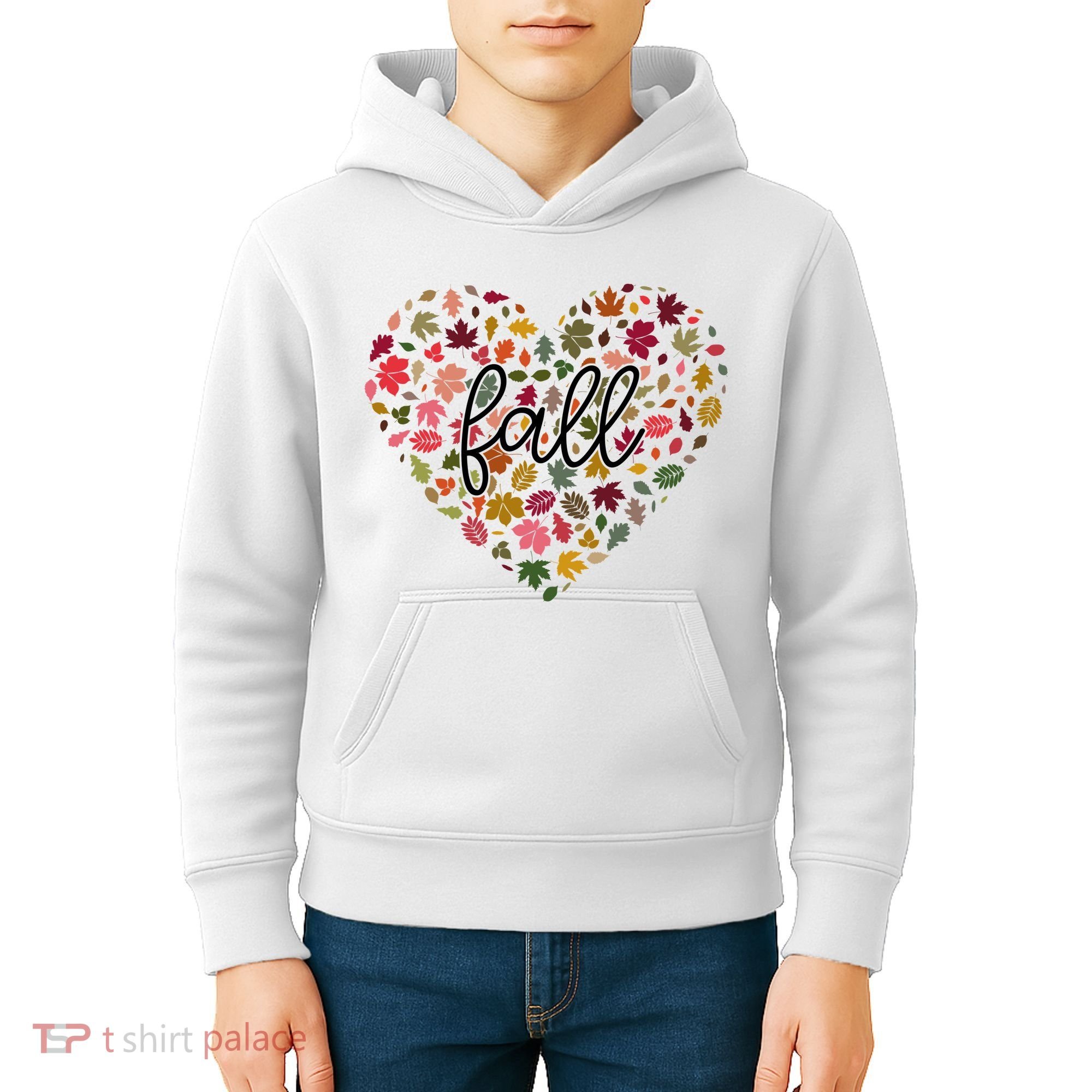 Fall Lover Nature Heart Kids Hoodie