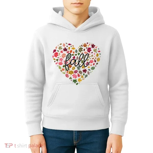 Fall Lover Nature Heart Kids Hoodie