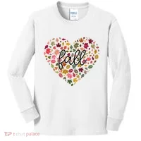 Fall Lover Nature Heart Kids Long Sleeve Shirt thumb 0
