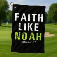 Faith Like Noah Hebrews 11:7 Golf Towel thumb 1