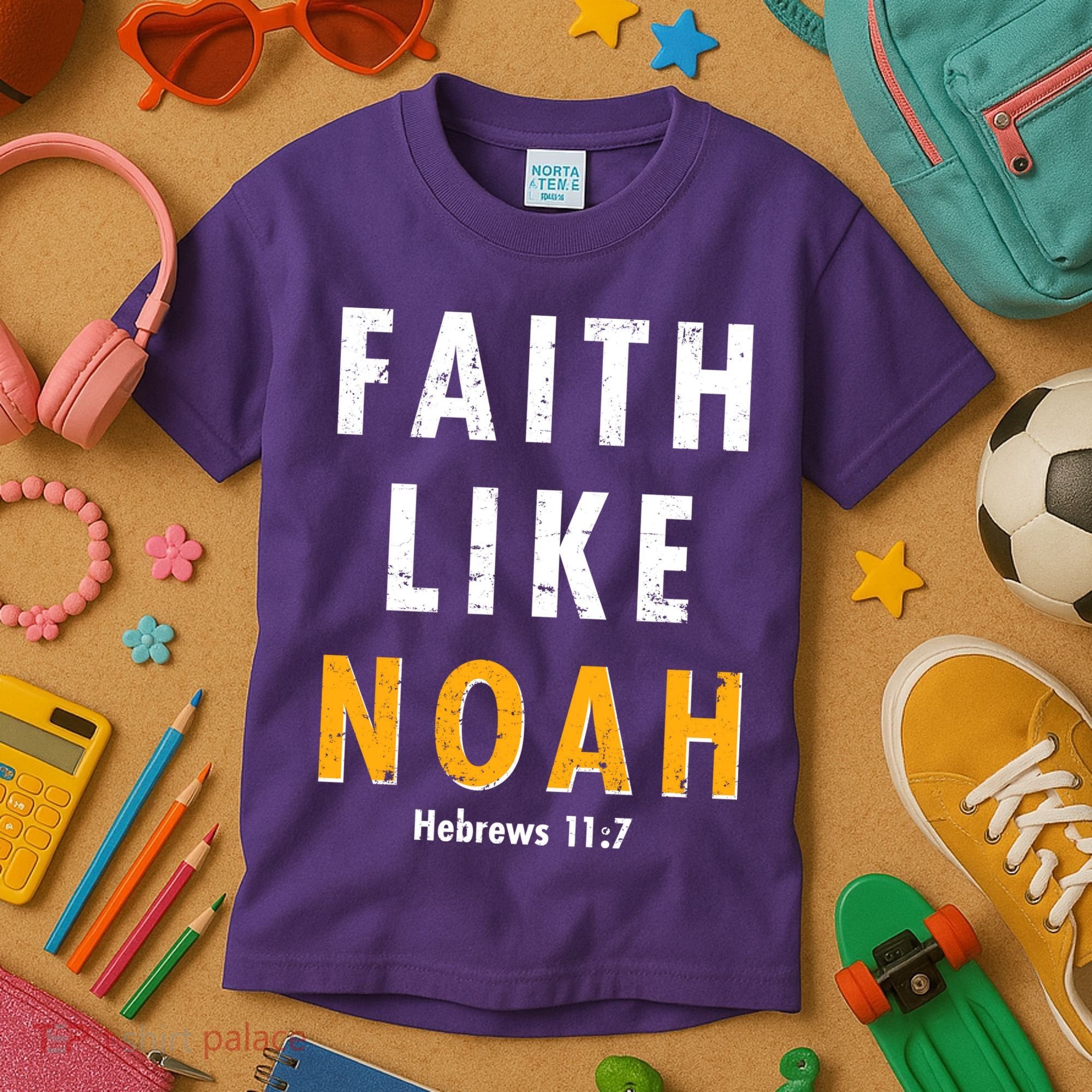Faith Like Noah Hebrews 11:7 Kids T-Shirt