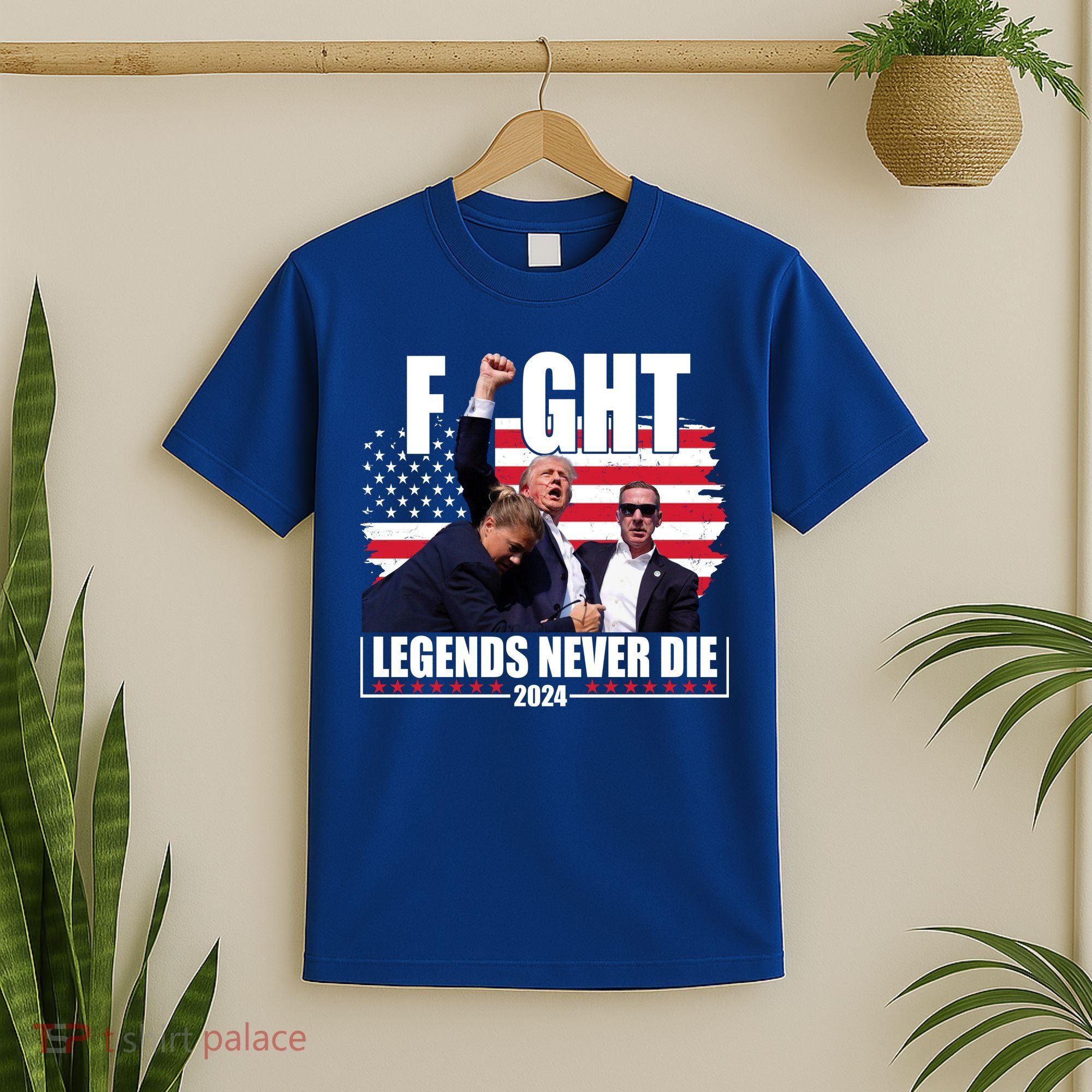 Fight Legends Never Die 2024 Trump Shooting Usa Flag T-Shirt