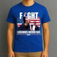 Fight Legends Never Die 2024 Trump Shooting Usa Flag T-Shirt thumb 3
