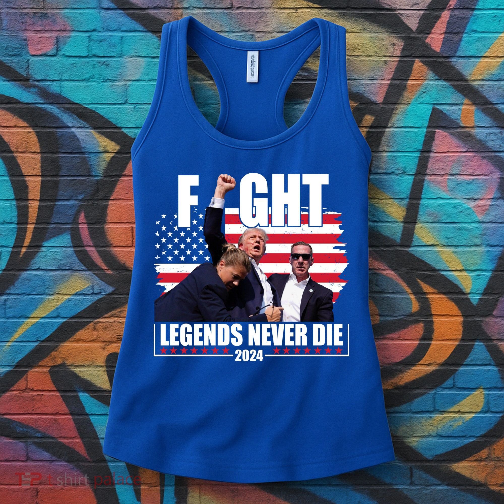 Fight Legends Never Die 2024 Trump Shooting Usa Flag Women's Tank Top