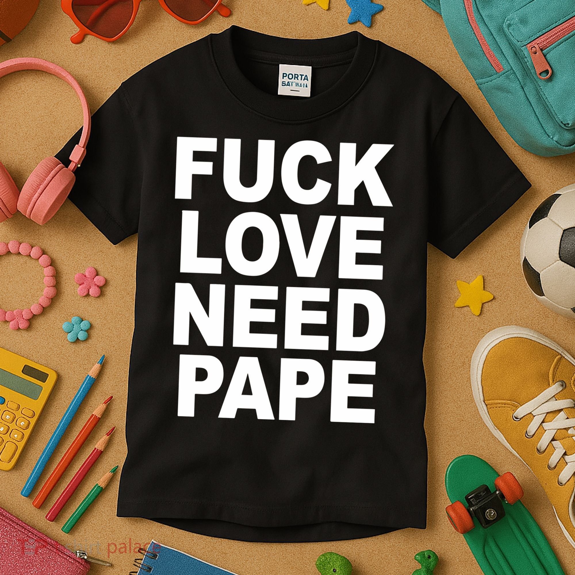 Fuck Love Need Pape Kids T-Shirt