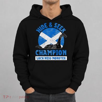 Funny Loch Ness Monster Nessie Hide And Seek Champion Hoodie