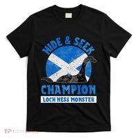 Funny Loch Ness Monster Nessie Hide And Seek Champion T-Shirt thumb 0