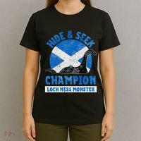 Funny Loch Ness Monster Nessie Hide And Seek Champion T-Shirt thumb 4