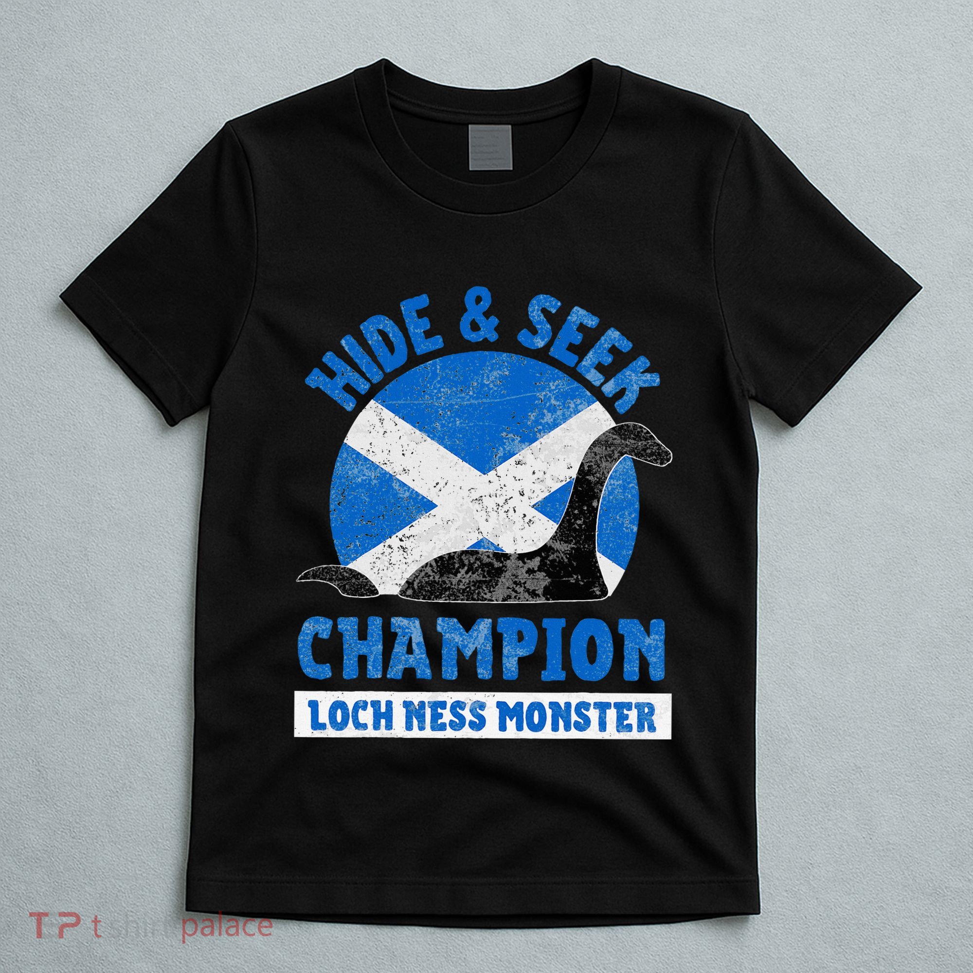 Funny Loch Ness Monster Nessie Hide And Seek Champion T-Shirt