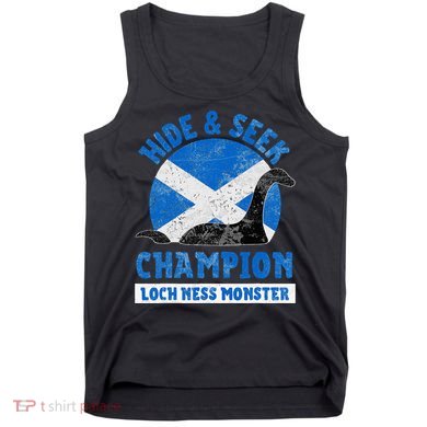 Funny Loch Ness Monster Nessie Hide And Seek Champion Tank Top