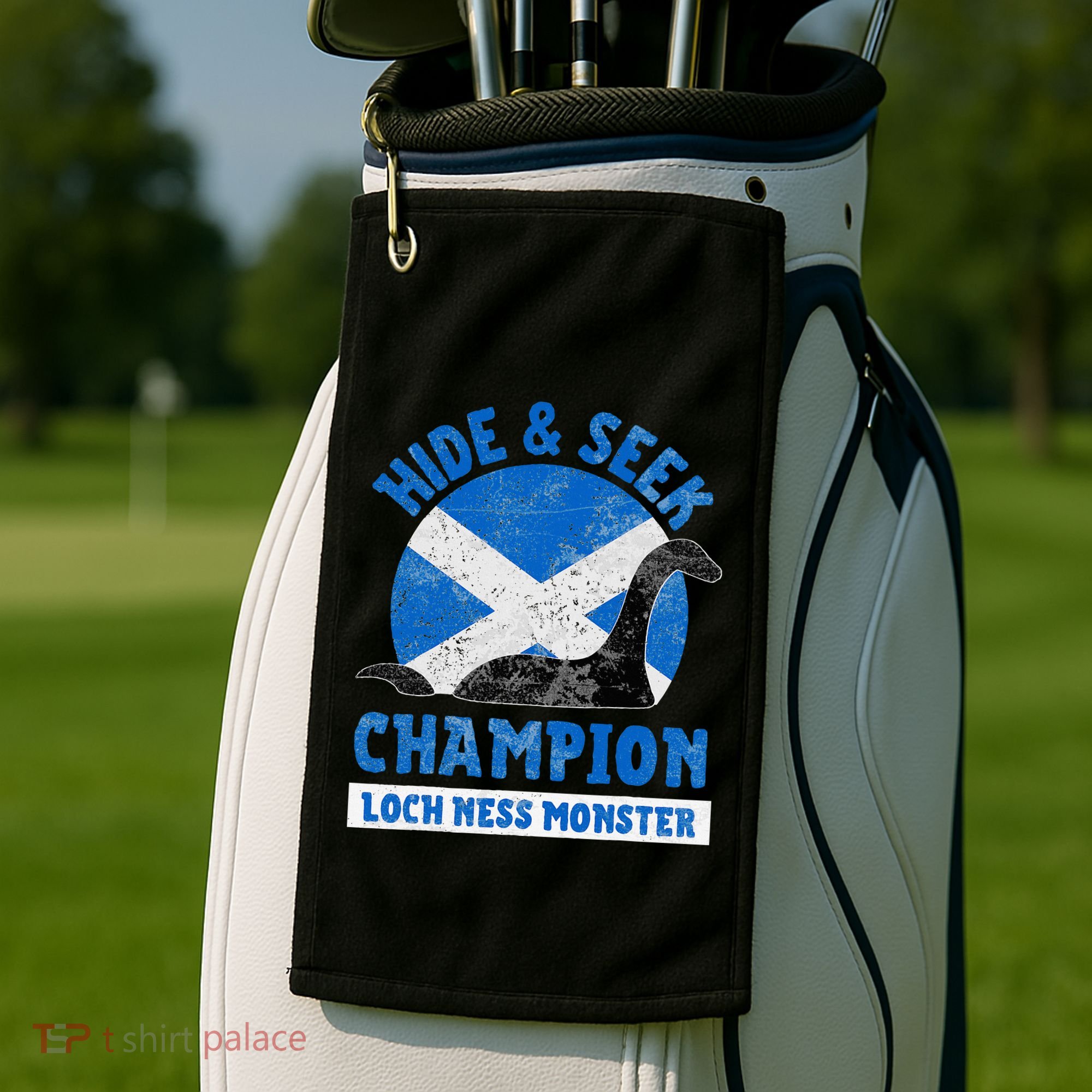 Funny Loch Ness Monster Nessie Hide And Seek Champion Golf Towel