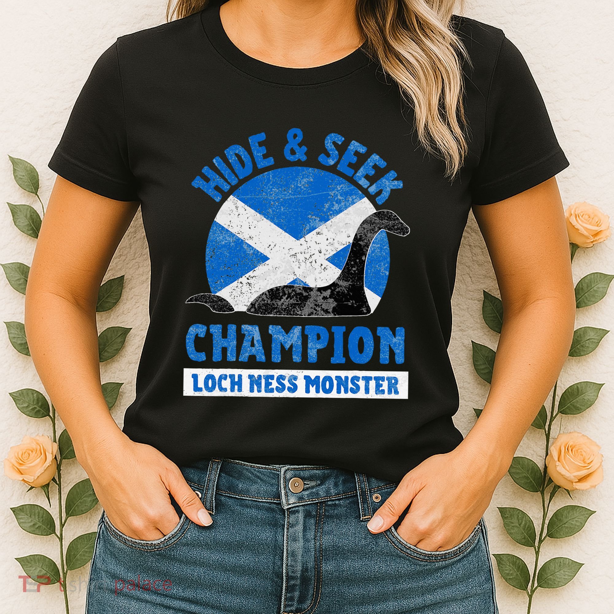 Funny Loch Ness Monster Nessie Hide And Seek Champion Women's T-Shirt