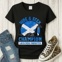 Funny Loch Ness Monster Nessie Hide And Seek Champion Women's T-Shirt thumb 3